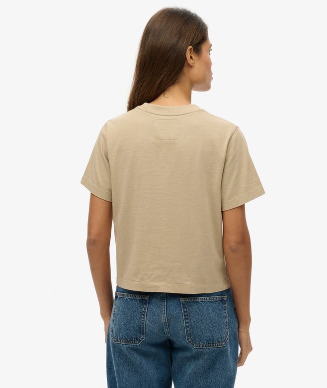 Embroidered Core Logo Boxy Loose T-Shirt