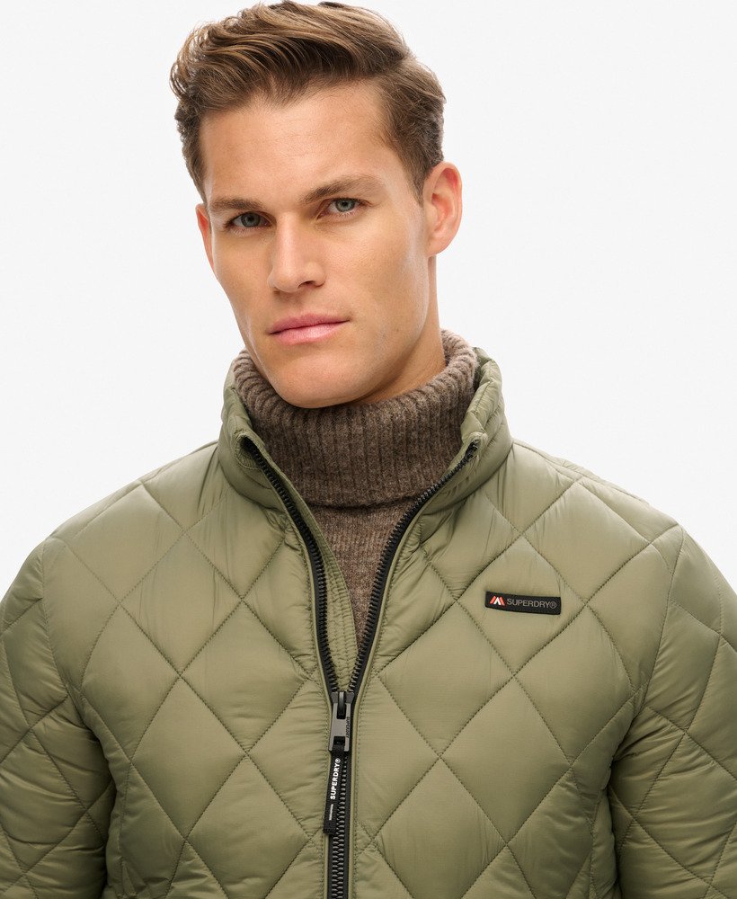 mens Diamond Quilt Fuji Lite Jacket in Dusty Olive Green
