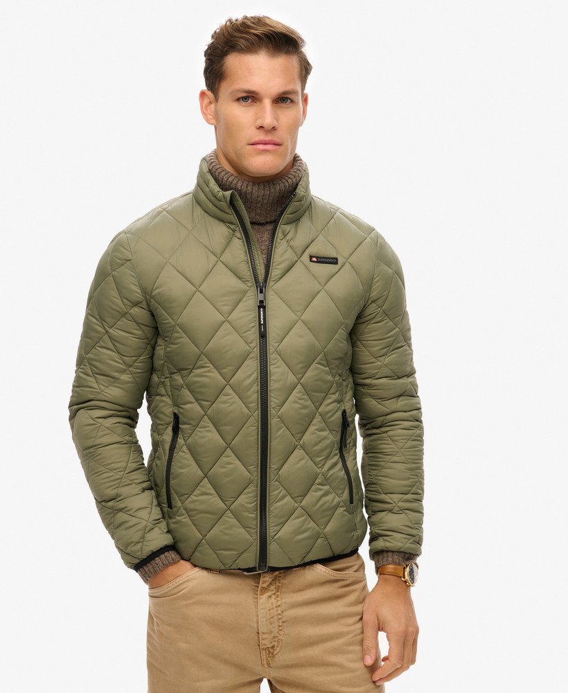 mens Diamond Quilt Fuji Lite Jacket in Dusty Olive Green | Superdry US