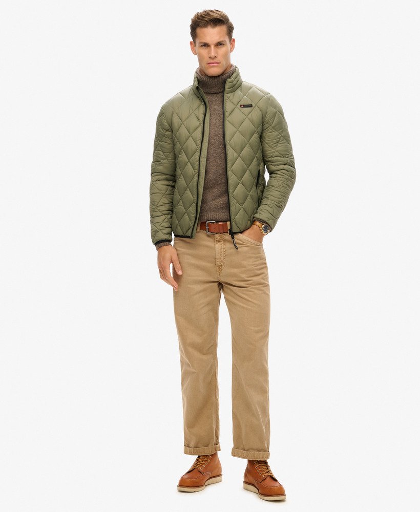mens Diamond Quilt Fuji Lite Jacket in Dusty Olive Green