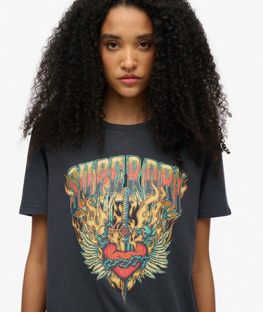 Biker Rock Graphic Relaxed T-Shirt Image 3