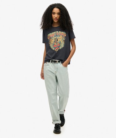 Biker Rock Graphic Relaxed T-Shirt Image 2