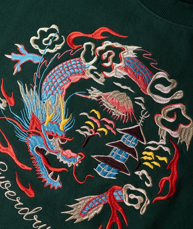 Suika Embroidered Loose Crew Sweatshirt