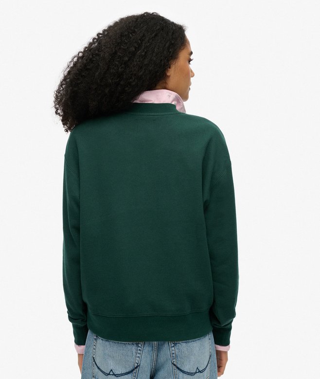 Suika Embroidered Loose Crew Sweatshirt