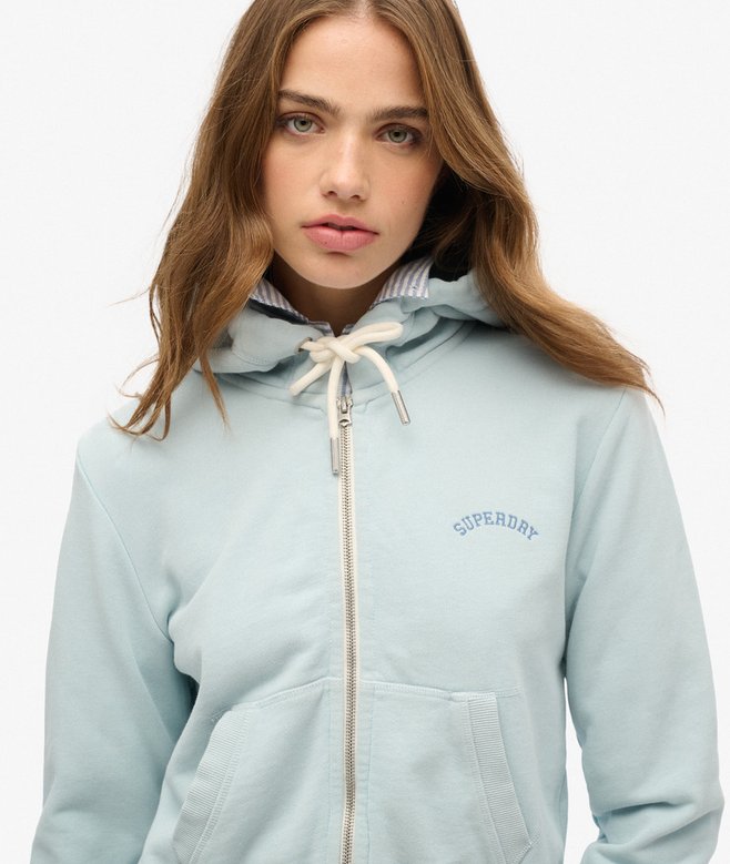 Essential Logo Cropped Zip Hoodie
