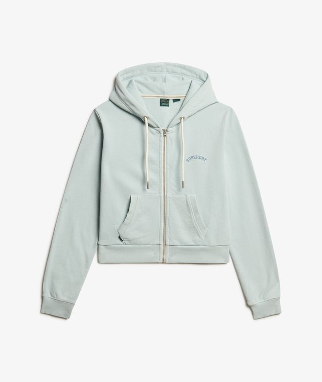 Essential Logo Cropped Zip Hoodie