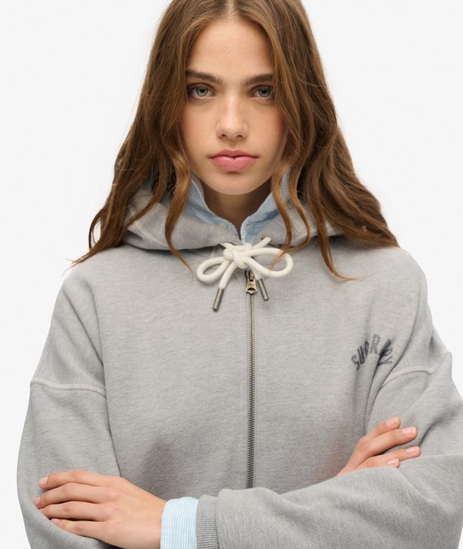 Athletic Essential Oversized Zip Hoodie