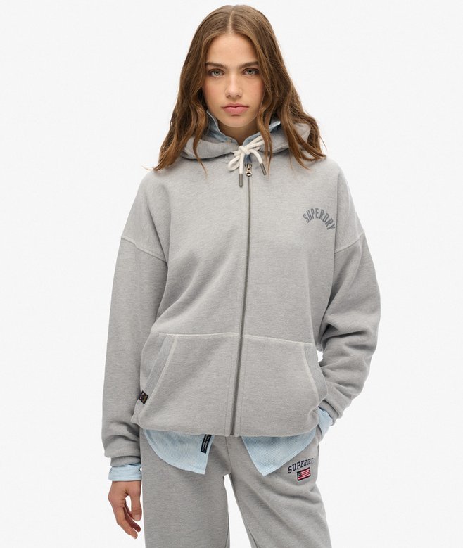 Athletic Essential Oversized Zip Hoodie
