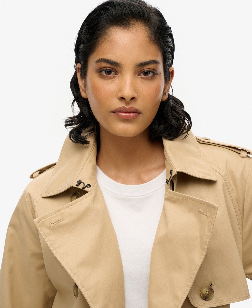 womens Classic Trench Coat in Shaker Beige | Superdry US