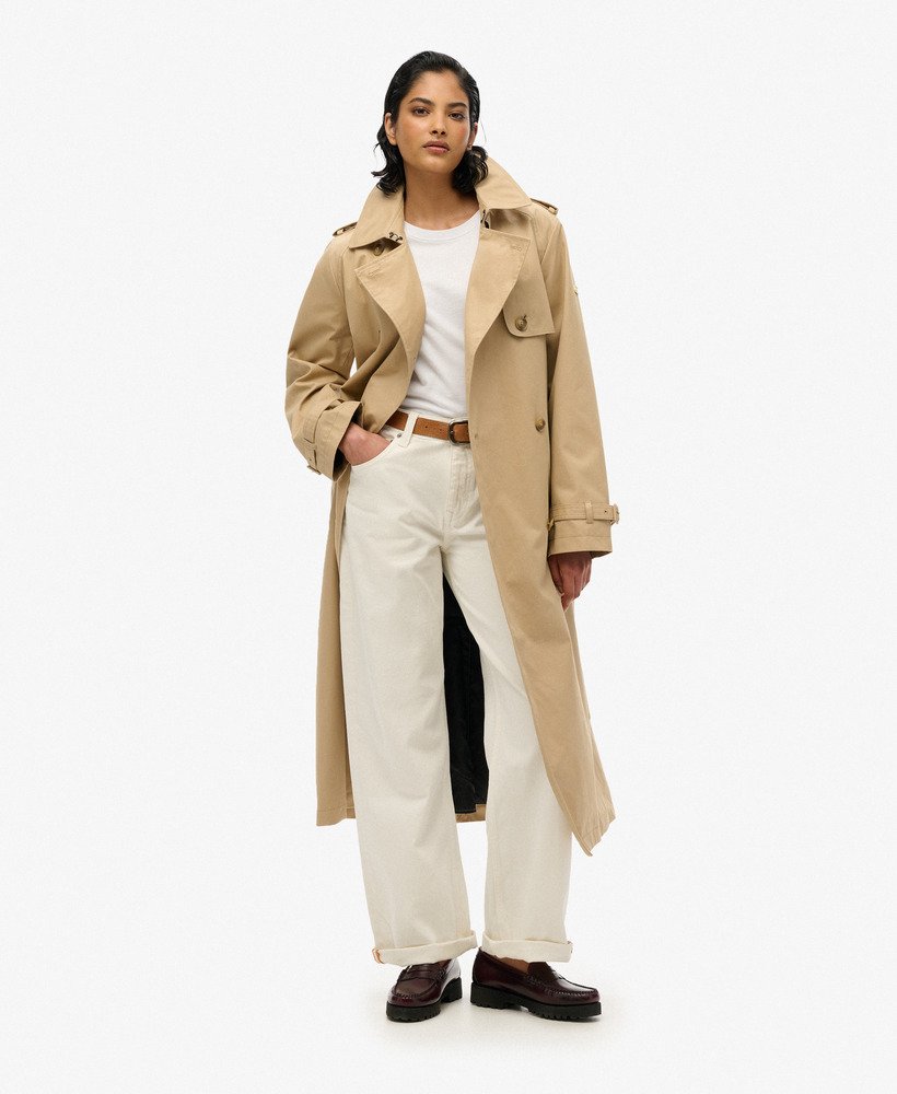 womens Classic Trench Coat in Shaker Beige | Superdry CA-EN