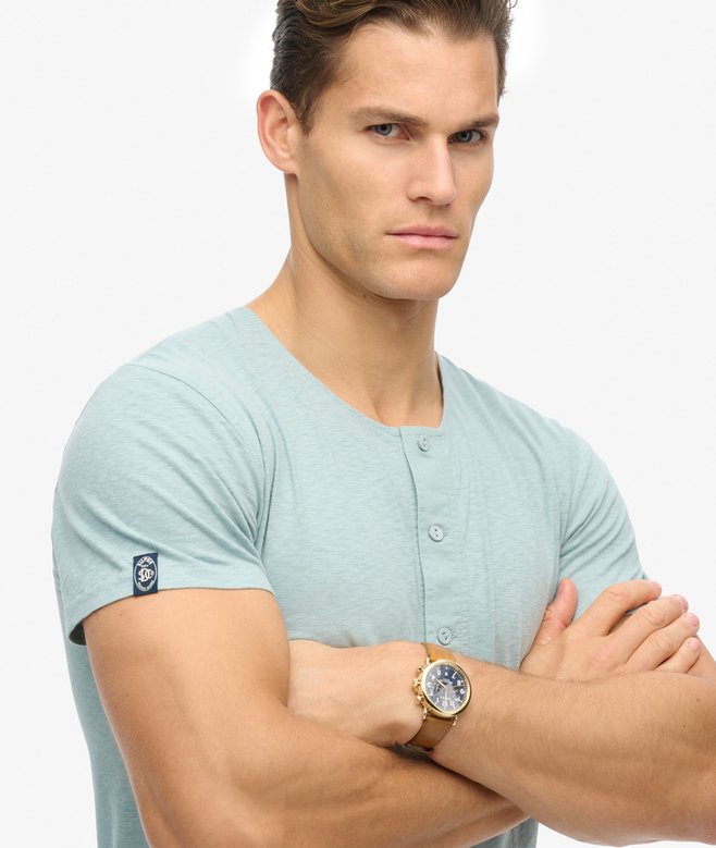 The Merchant Store - Short Sleeve Henley Top