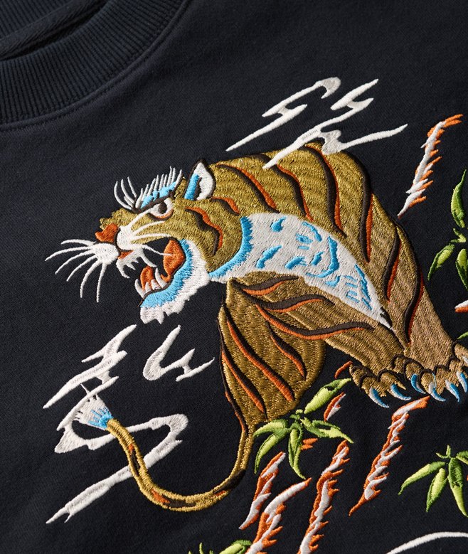 Suika Embroidered Loose Crew Sweatshirt