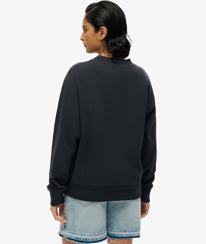 Suika Embroidered Loose Crew Sweatshirt