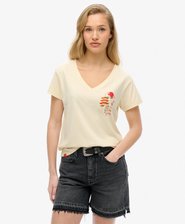 Suika Metallic Relaxed V-Neck T-Shirt