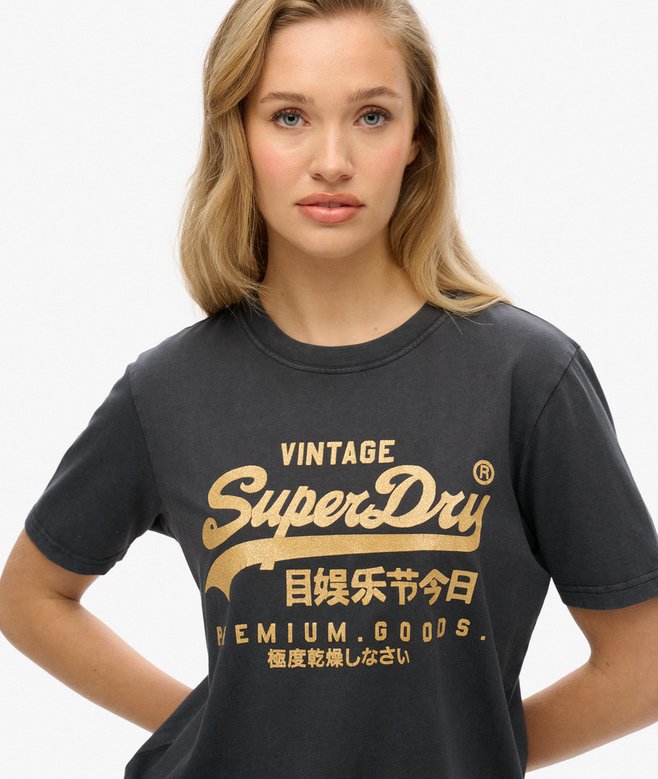 Vintage Logo Metallic Relaxed T-Shirt