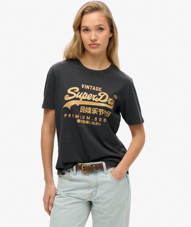 Vintage Logo Metallic Relaxed T-Shirt