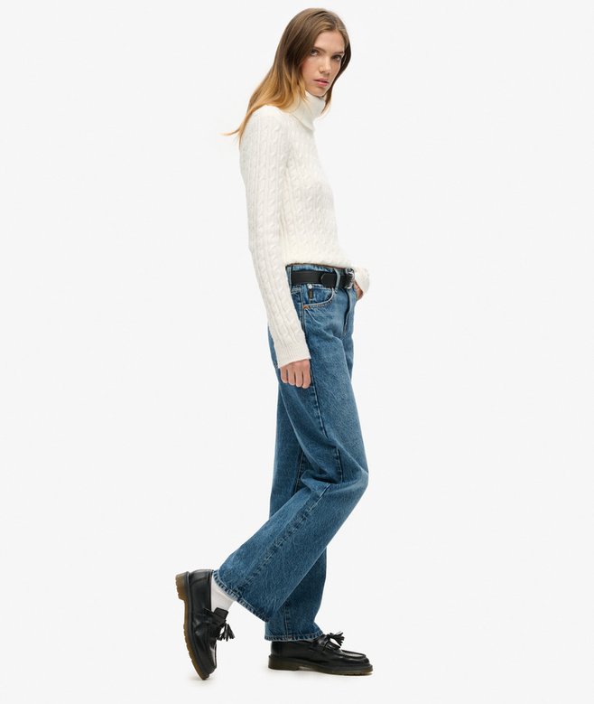Mid Rise Wide Leg Jeans