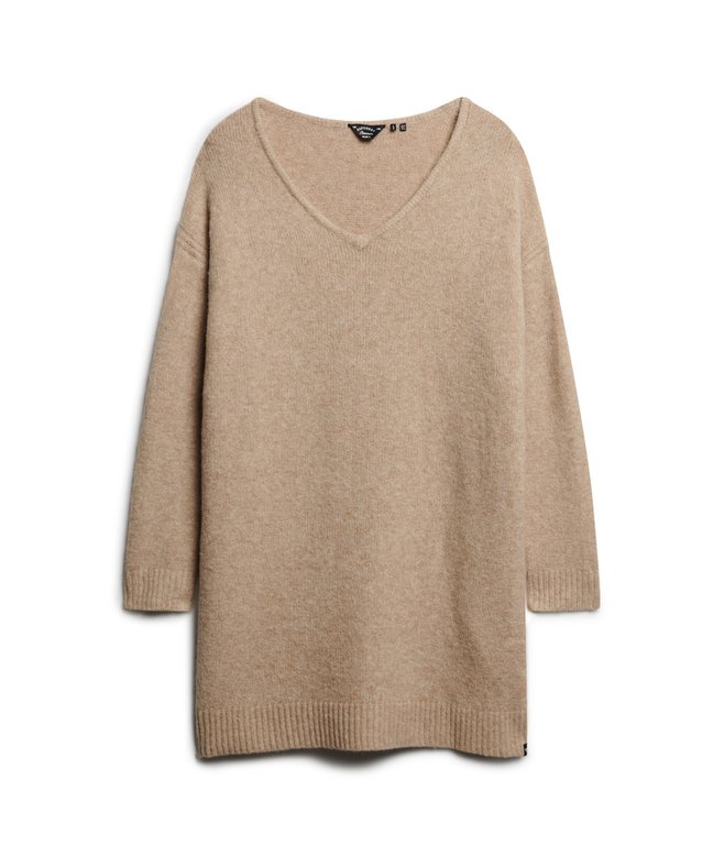 Oversized V Neck Jumper Dress