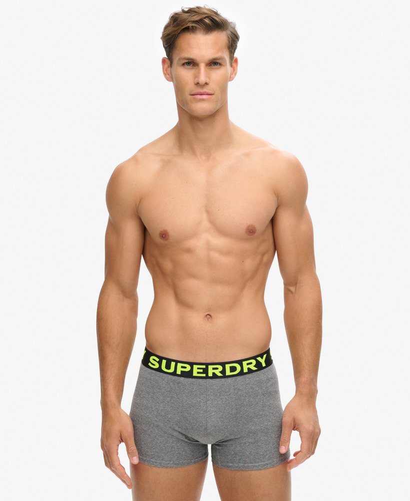 mens Boxer Triple Pack in Athletic Grey Feeder/Black Stripe/Black ...