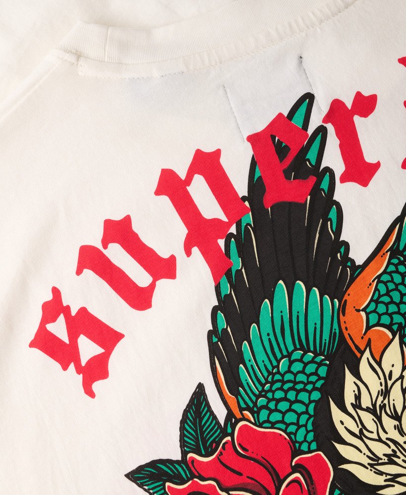 mens Neo Trad Tattoo Loose T-Shirt in Bone White | Superdry UK