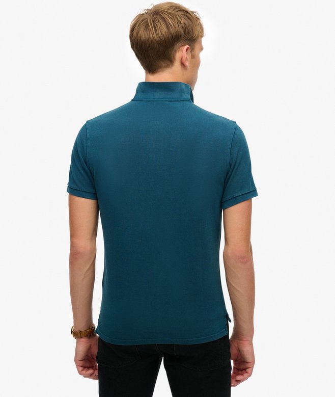 Heren Vintage Destroy Poloshirt in destroy blue bottle Superdry NL