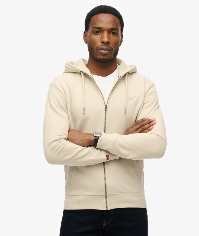Felpa con Cappuccio e Zip Essential Logo Half Brushed Image 4