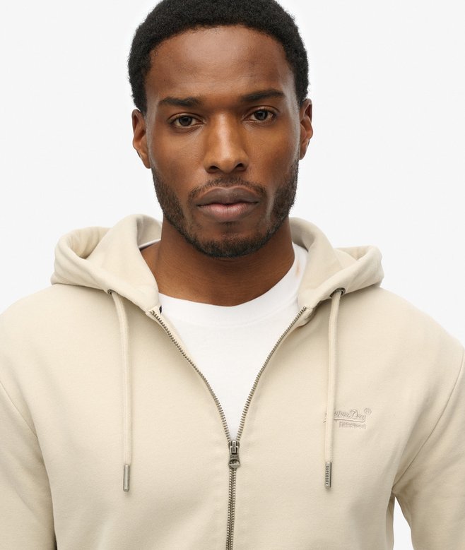 Felpa con Cappuccio e Zip Essential Logo Half Brushed Image 3