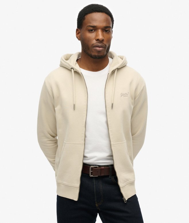 Felpa con Cappuccio e Zip Essential Logo Half Brushed Image 1