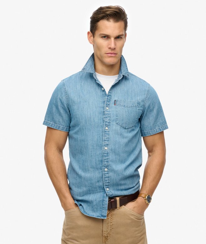 Essential Short Sleeve Denim Shirt (6) 4.3 out of 5 stars, 6 reviews More Colours Available Price £31.49 Price reduced from £44.99 to You Save 30%