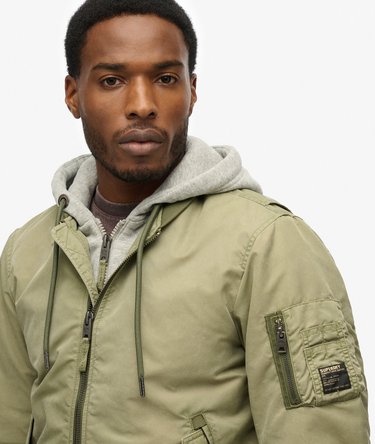 Men's MA1 Bomber Jacket – Army Green – Padded Military Flight Jacket By Swift Wear