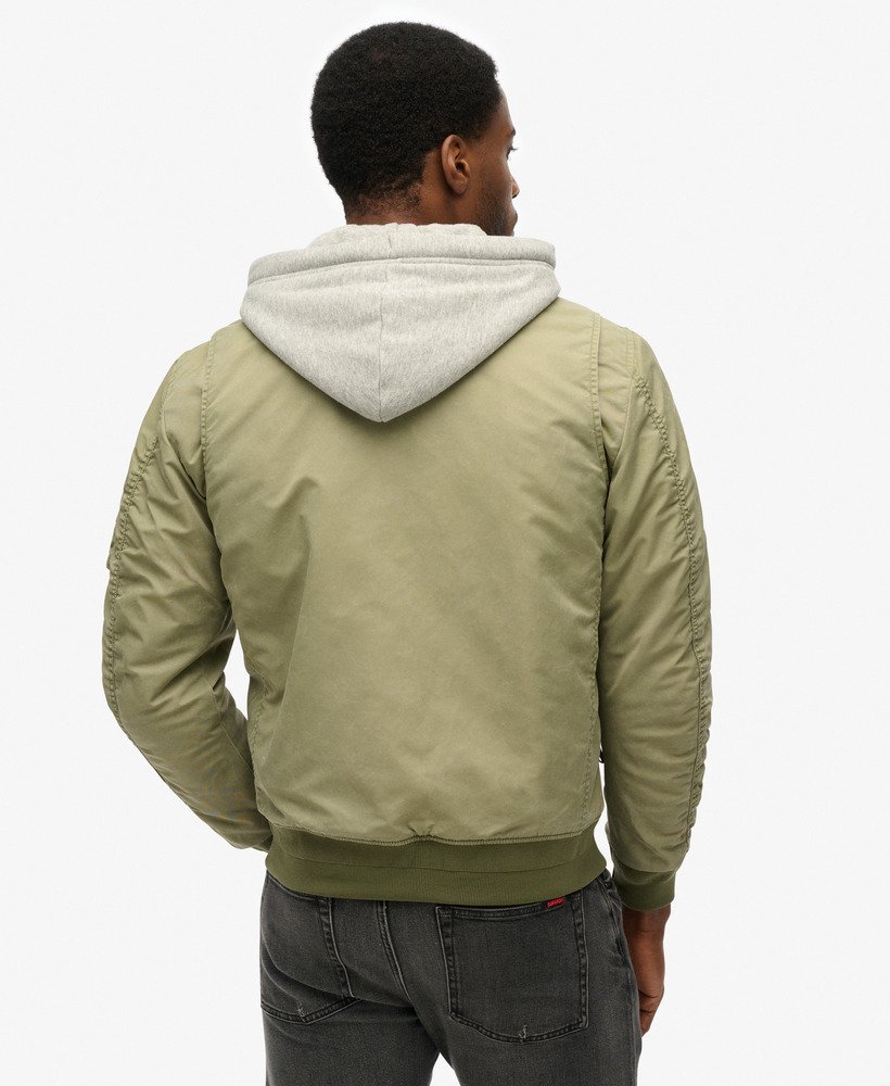 mens Military MA1 Bomber Jacket in Washed Olive Green | Superdry CA-EN