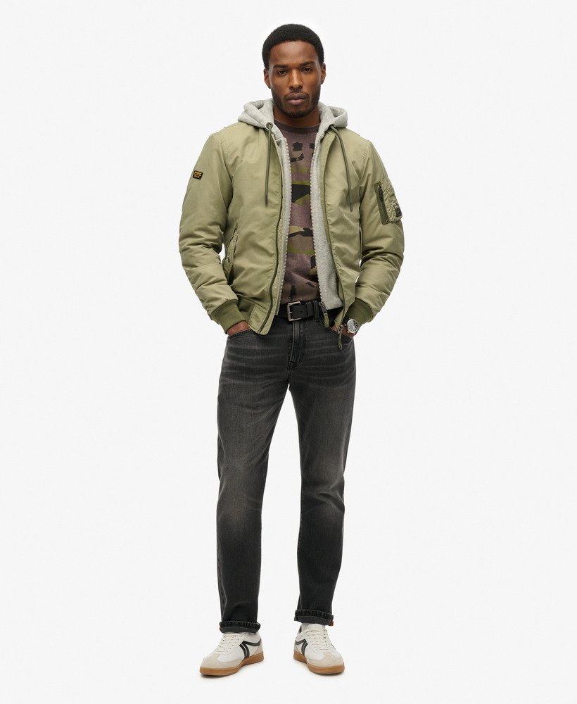 mens Military MA1 Bomber Jacket in Washed Olive Green | Superdry US