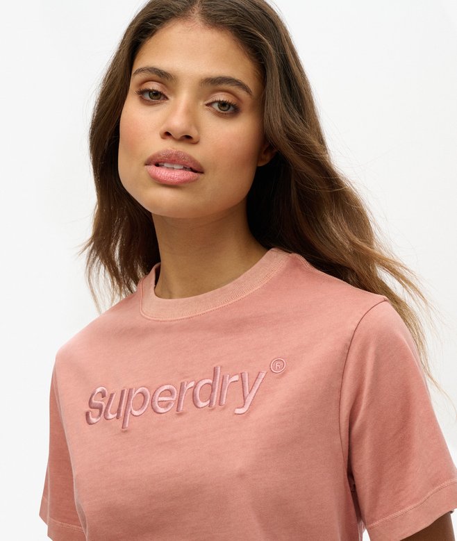 Embroidered Core Logo Boxy Loose T-Shirt