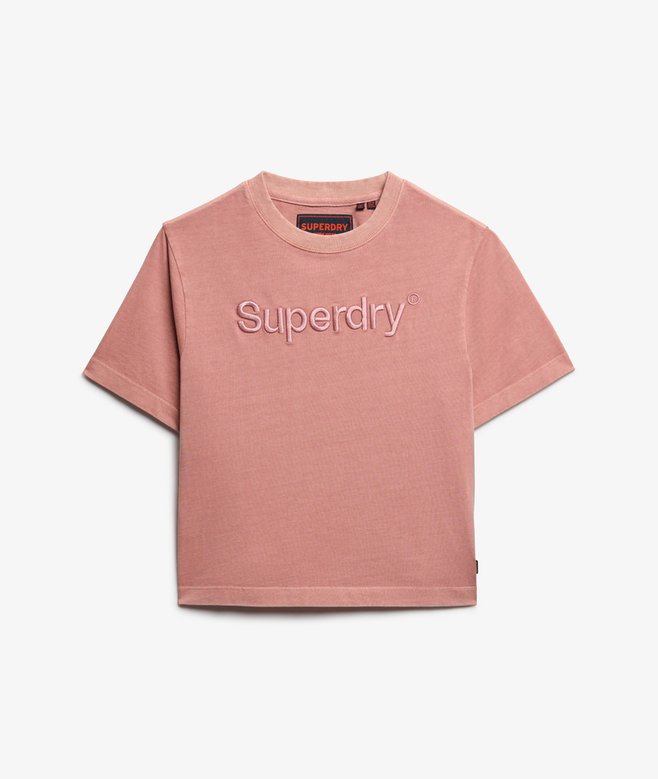 Embroidered Core Logo Boxy Loose T-Shirt