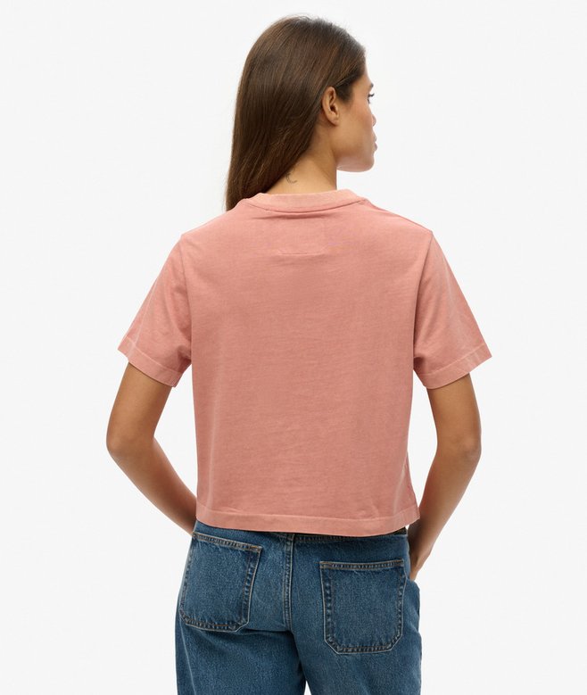 Embroidered Core Logo Boxy Loose T-Shirt