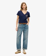 Suika Metallic Relaxed V-Neck T-Shirt