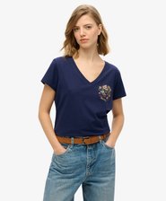 Suika Metallic Relaxed V-Neck T-Shirt