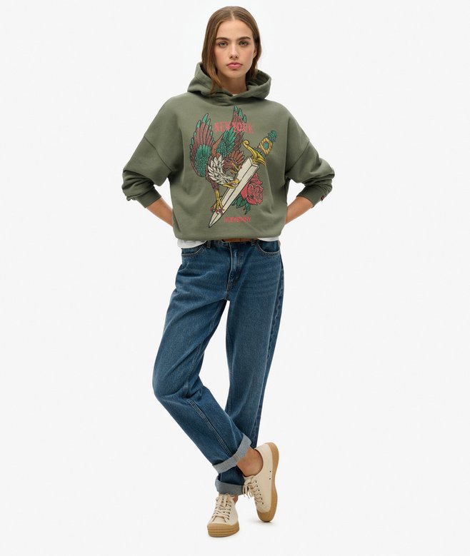 Neo Trad Tattoo Relaxed Hoodie