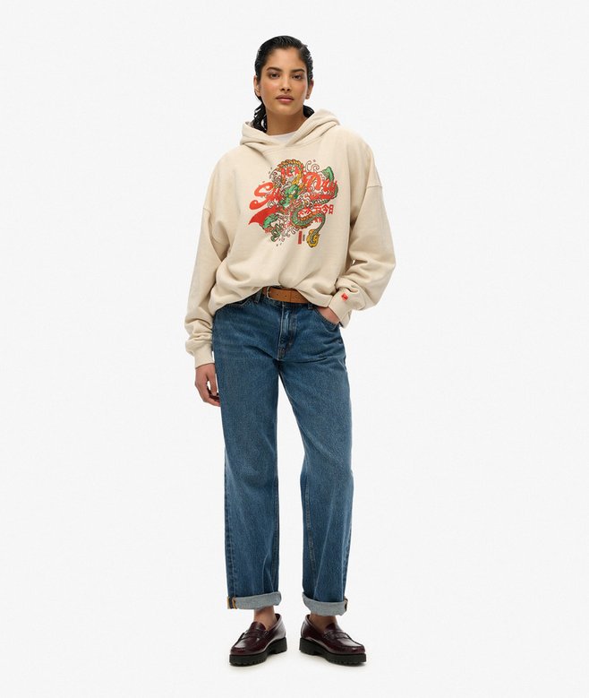 Tokyo Vintage Logo Relaxed Hoodie