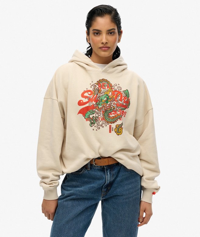 Tokyo Vintage Logo Relaxed Hoodie