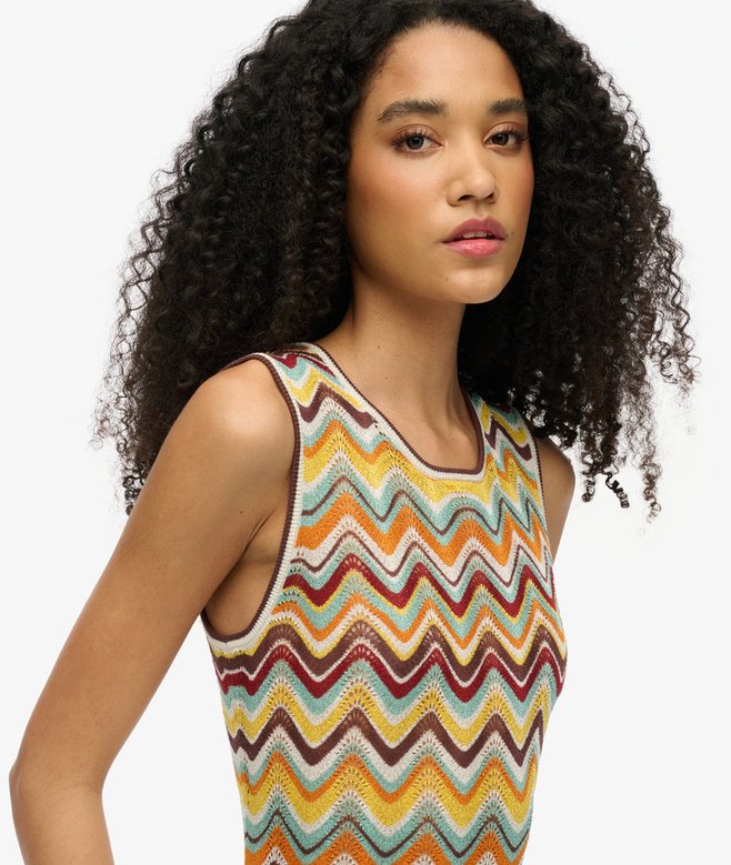 Zig Zag Knit Midi Dress