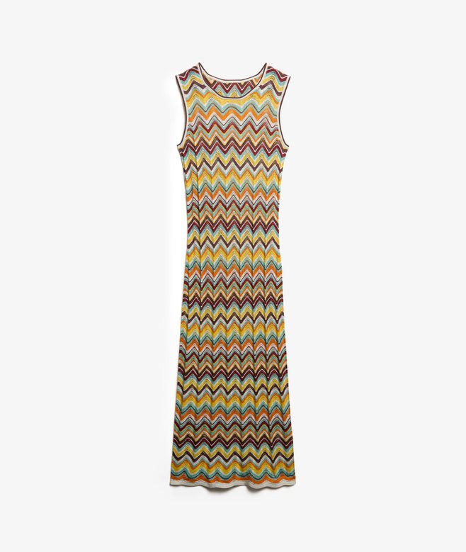 Zig Zag Knit Midi Dress