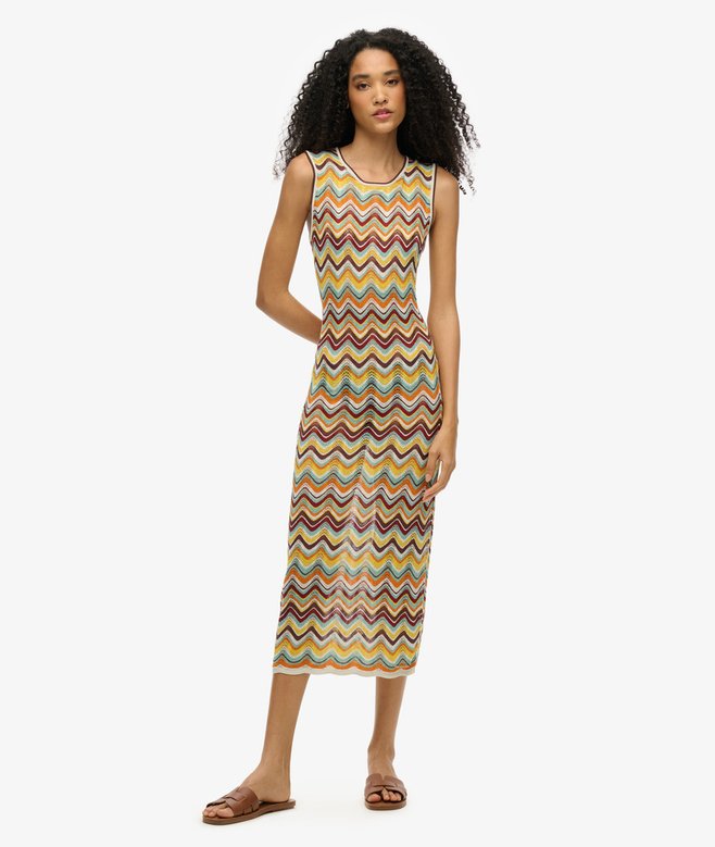 Zig Zag Knit Midi Dress