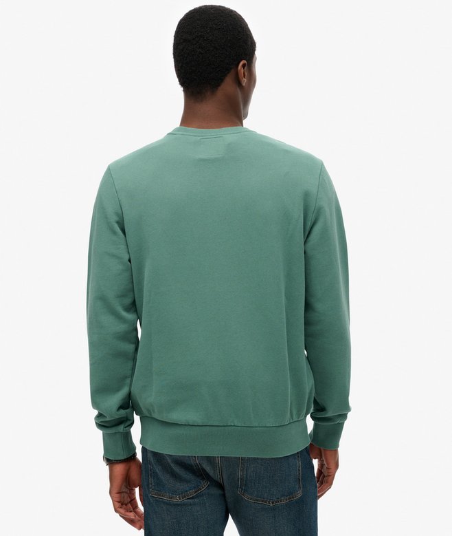 Core Logo Stripe Relaxed Crew Sweatshirt