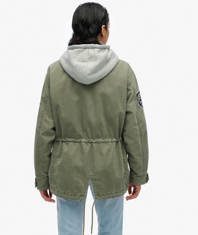 Jersey Hooded Embroidered Military Jacket