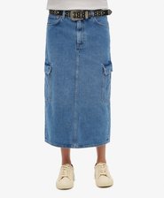 Denim Cargo midikjol med fickor