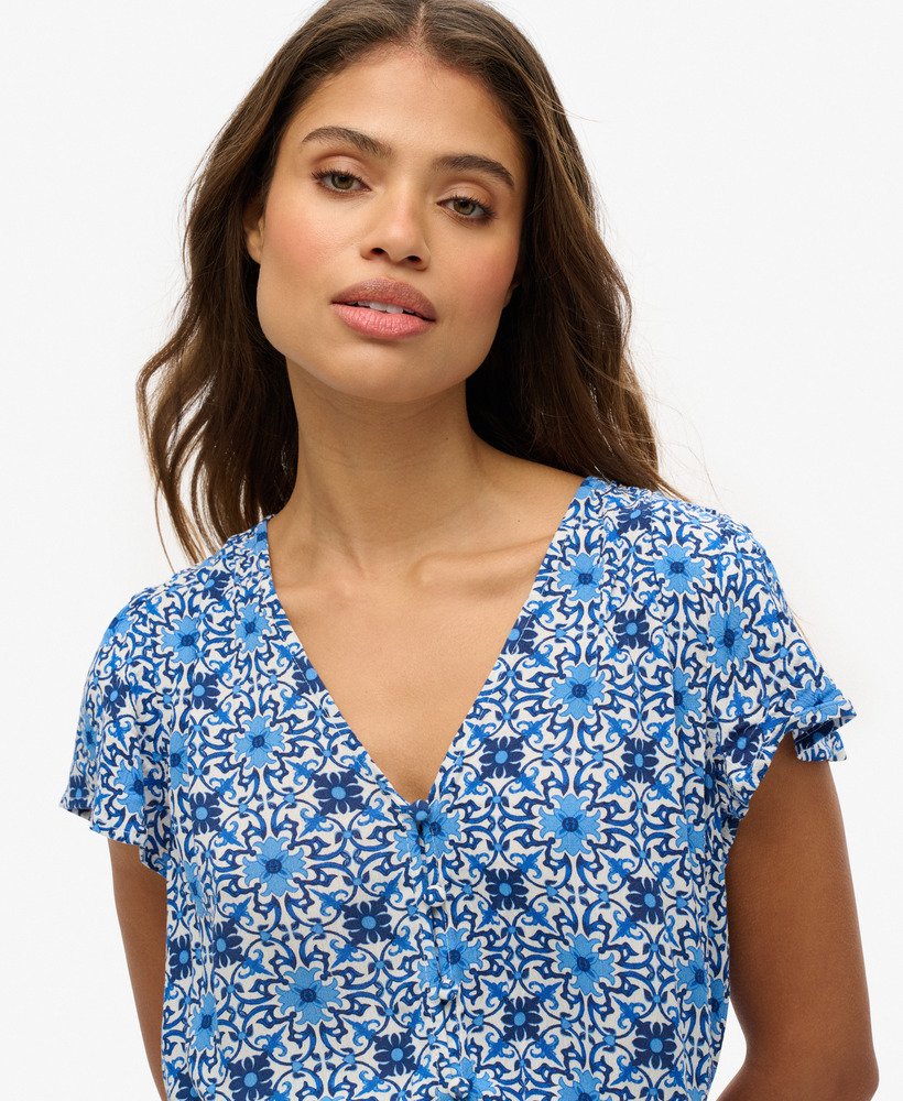 Superdry vintage beach playsuit in multi