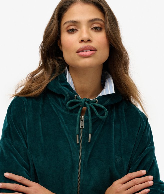 Velour Zip Hoodie