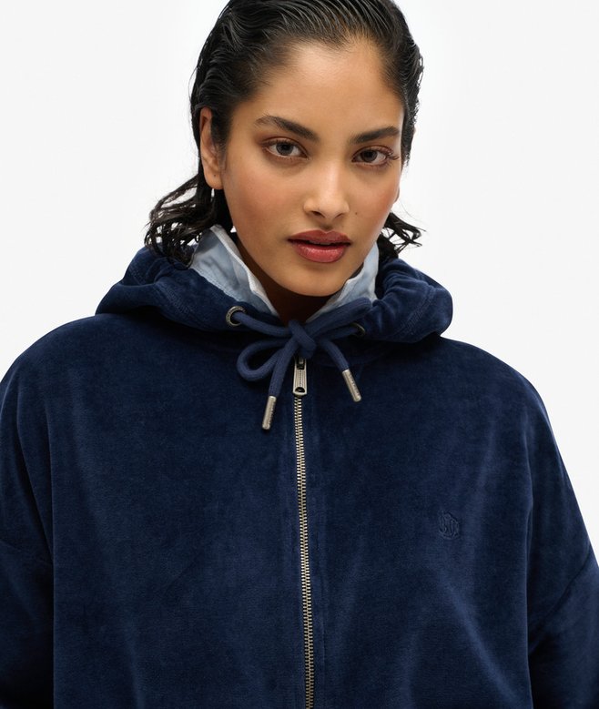 Velour Zip Hoodie
