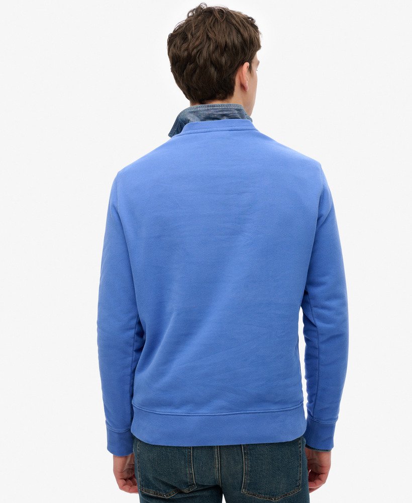 mens Essential Logo Crew Sweatshirt in Chambray Blue